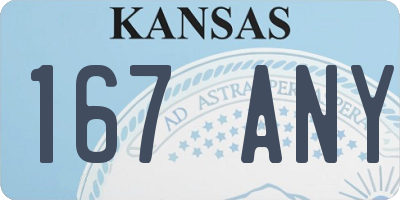 KS license plate 167ANY