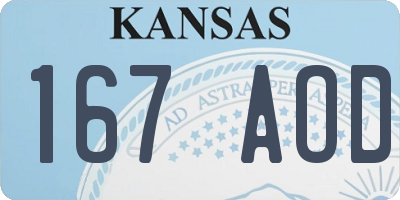 KS license plate 167AOD