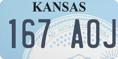 KS license plate 167AOJ