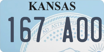 KS license plate 167AOO