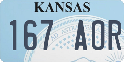 KS license plate 167AOR