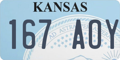 KS license plate 167AOY