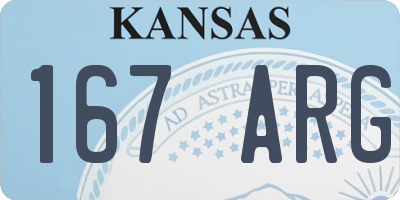KS license plate 167ARG