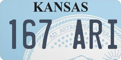 KS license plate 167ARI