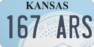 KS license plate 167ARS