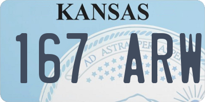 KS license plate 167ARW