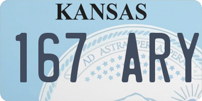 KS license plate 167ARY