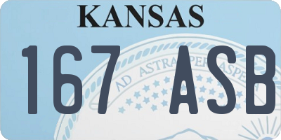 KS license plate 167ASB