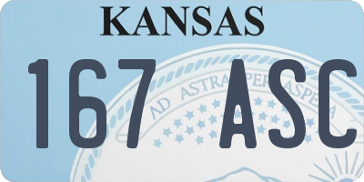 KS license plate 167ASC