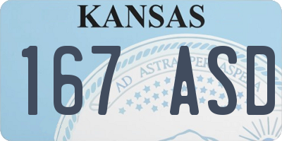 KS license plate 167ASD