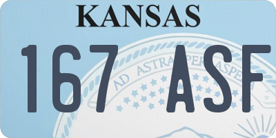 KS license plate 167ASF