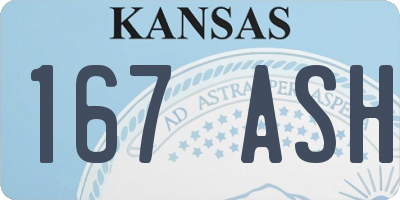 KS license plate 167ASH