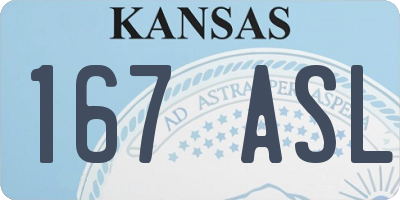 KS license plate 167ASL