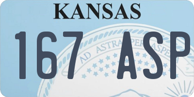 KS license plate 167ASP
