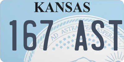 KS license plate 167AST