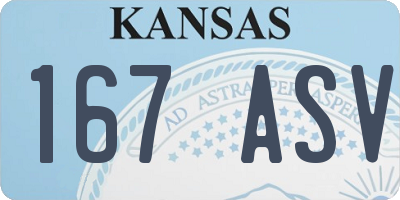 KS license plate 167ASV