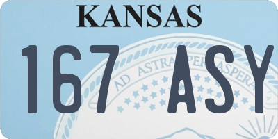 KS license plate 167ASY