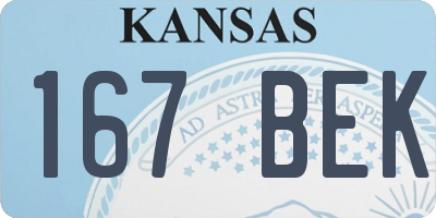 KS license plate 167BEK