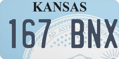 KS license plate 167BNX