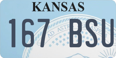 KS license plate 167BSU