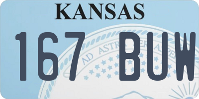 KS license plate 167BUW
