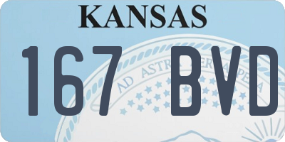 KS license plate 167BVD