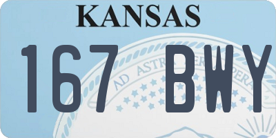 KS license plate 167BWY