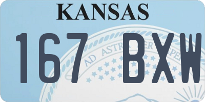 KS license plate 167BXW
