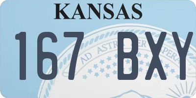 KS license plate 167BXY