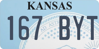 KS license plate 167BYT