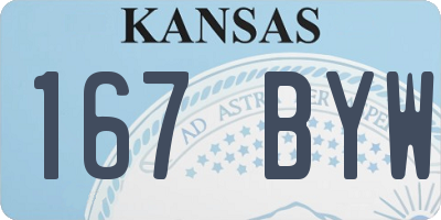 KS license plate 167BYW