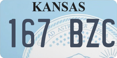 KS license plate 167BZC