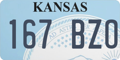 KS license plate 167BZO