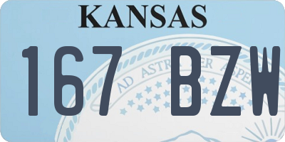KS license plate 167BZW