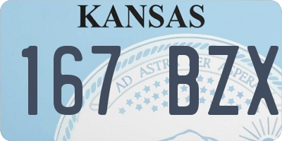 KS license plate 167BZX