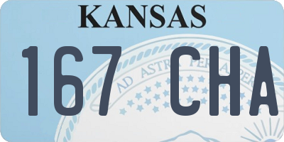 KS license plate 167CHA