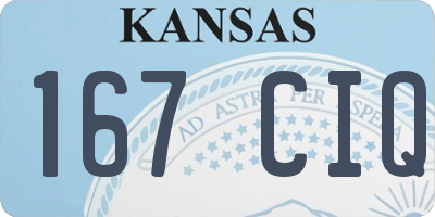 KS license plate 167CIQ
