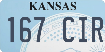 KS license plate 167CIR