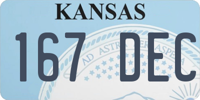 KS license plate 167DEC