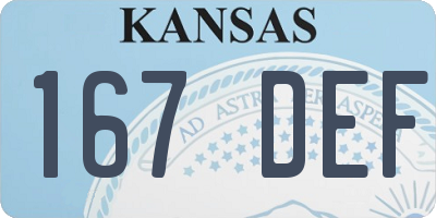 KS license plate 167DEF
