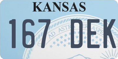 KS license plate 167DEK