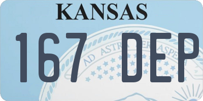 KS license plate 167DEP