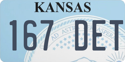 KS license plate 167DET