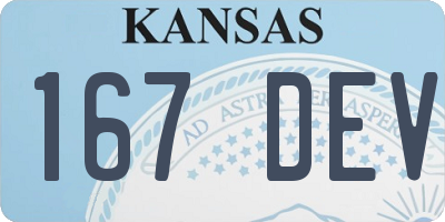 KS license plate 167DEV
