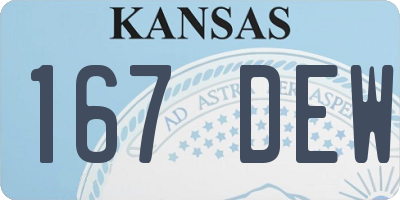 KS license plate 167DEW
