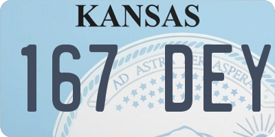 KS license plate 167DEY
