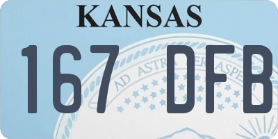 KS license plate 167DFB