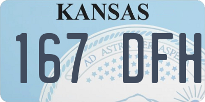 KS license plate 167DFH
