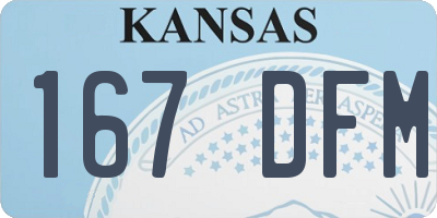 KS license plate 167DFM
