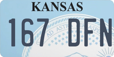 KS license plate 167DFN